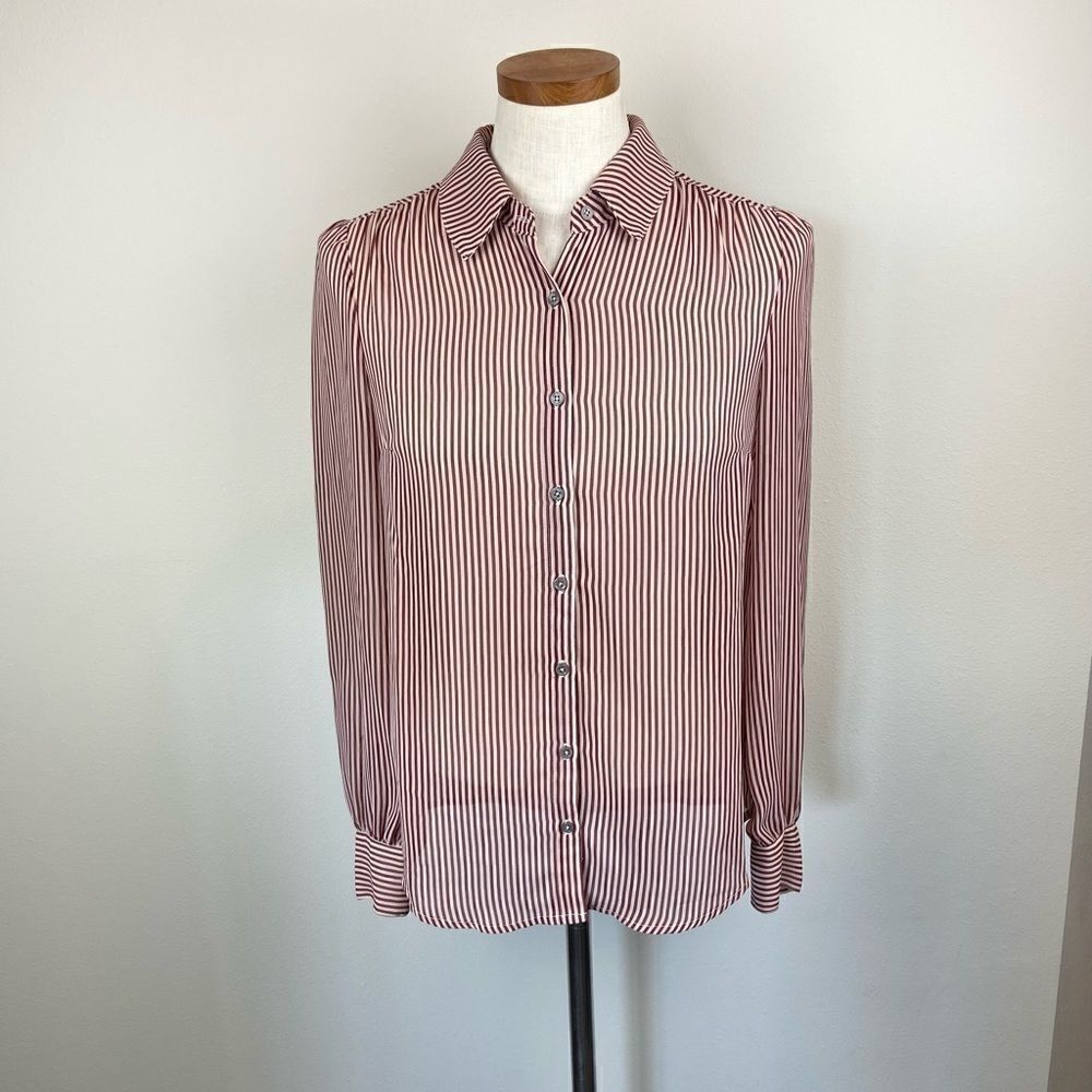 ModCloth Be Buzzworthy Striped Button-Up Top - Picture 2 of 7